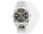 Rolex Datejust 3235 Movement 41mm 904L Steel Grey Face Romans Jubilee Band Watch